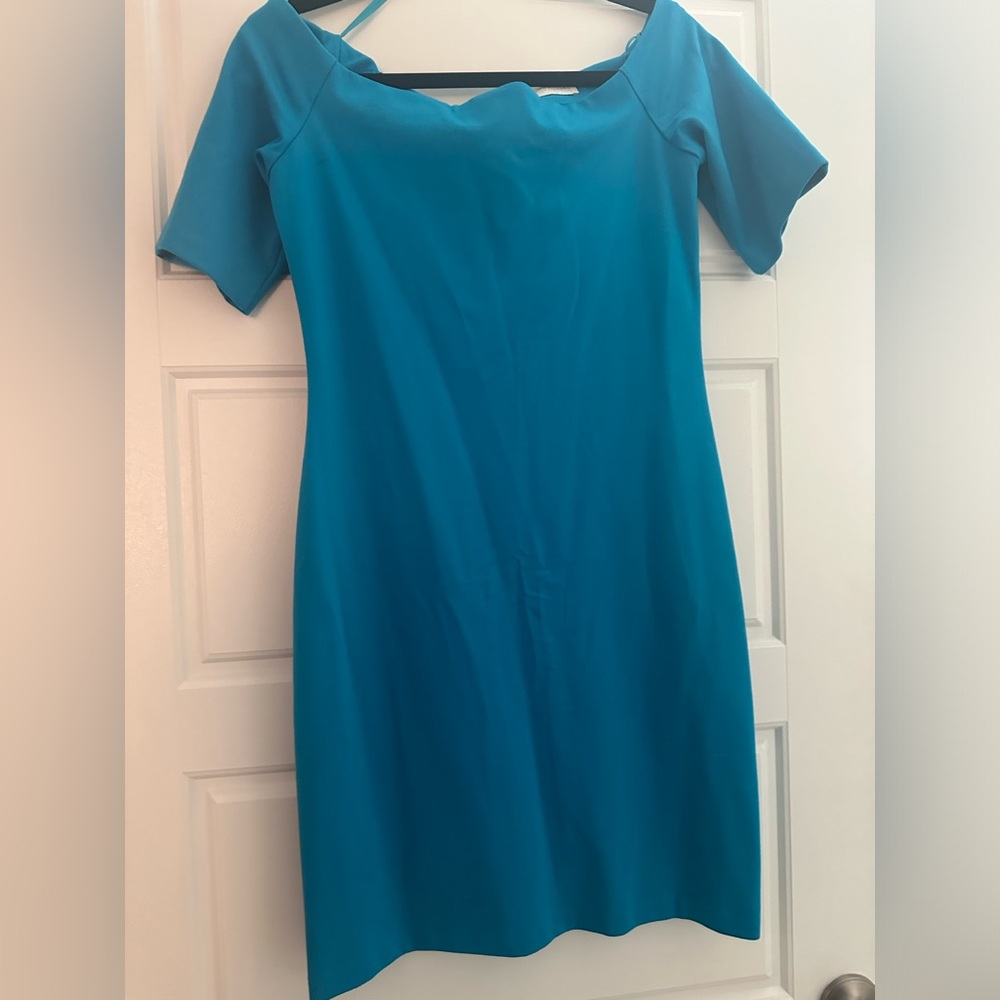 Amanda Uprichard Blue Off-Shoulder Dress - Picture 3 of 5